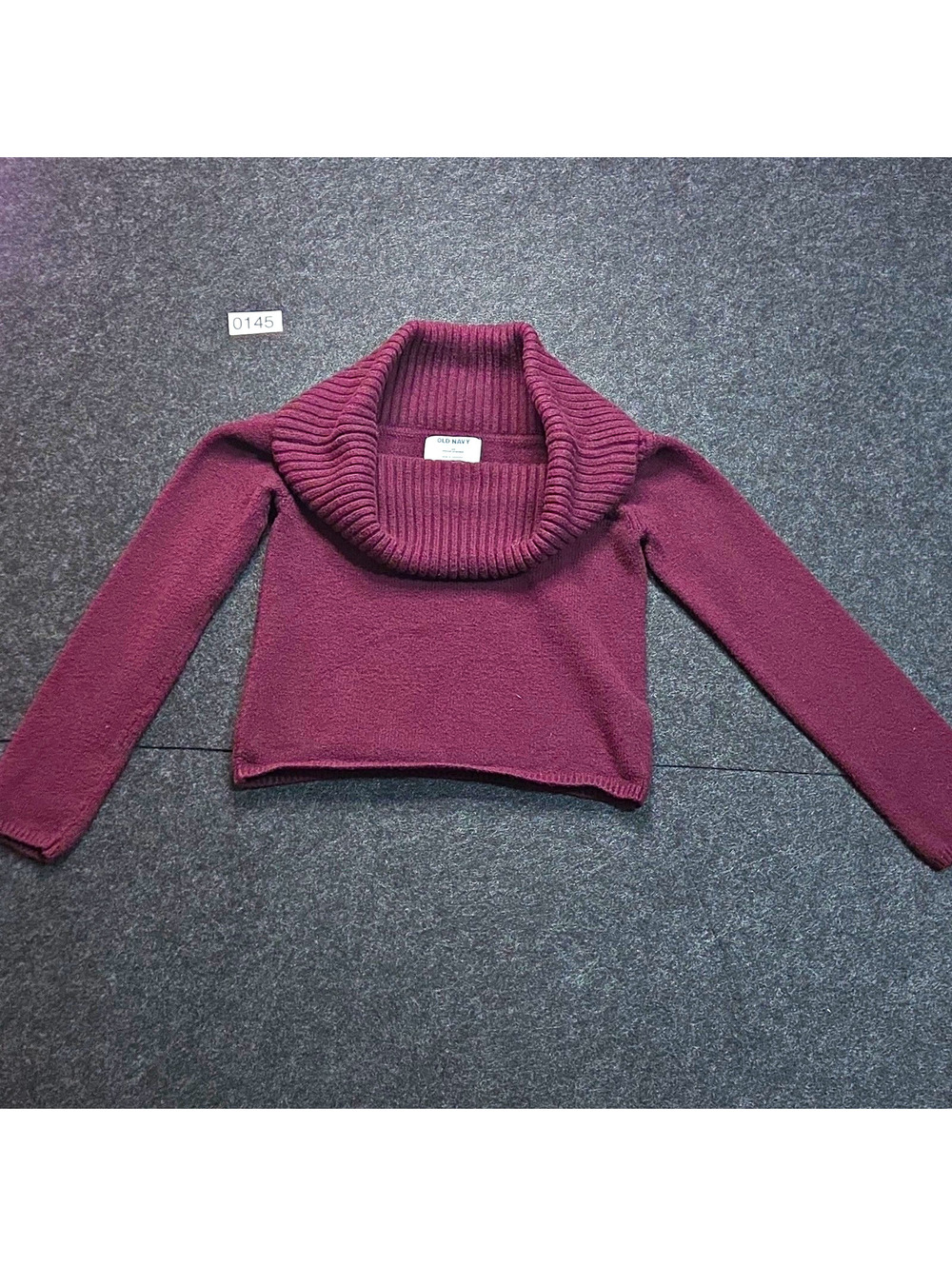 Old Navy Women’s Burgundy Knit Cowl Neck Pullover Raglan Sweater XS
